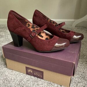 Clarks Suede and Patent Mary Janes